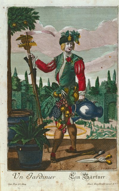 A gardener, allegorical representation by Martin Engelbrecht